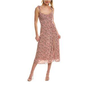 ASTR Milkmaid Tie Strap Floral Midi Dress Size Small